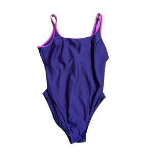Lands End Womens Purple Pink One-piece swimsuit sz 18